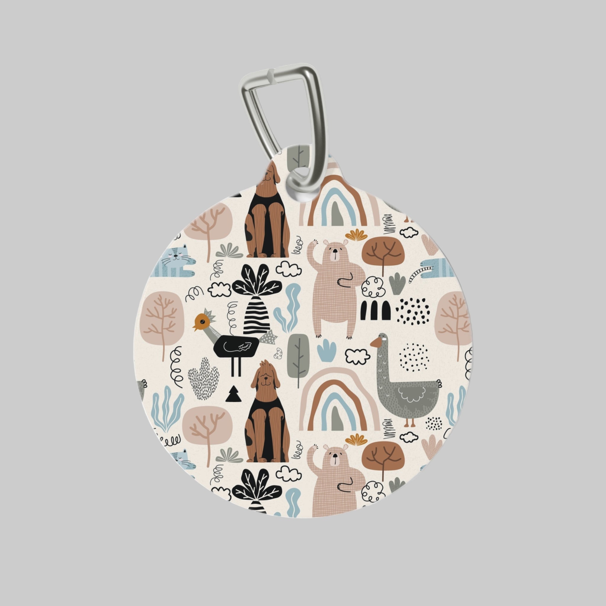 Playful Animal Print Pet ID Tag