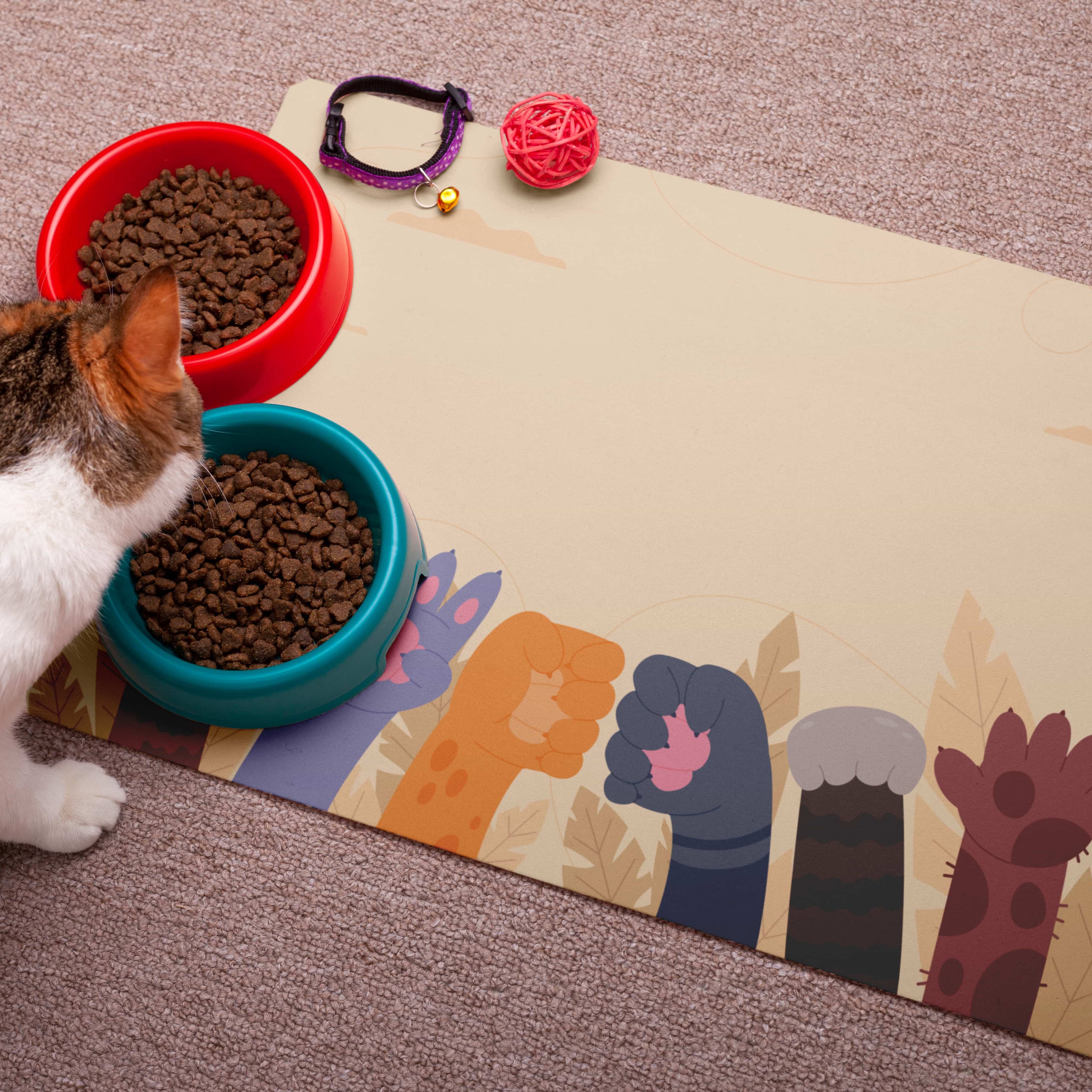 Colorful Paws Pet Food Mat