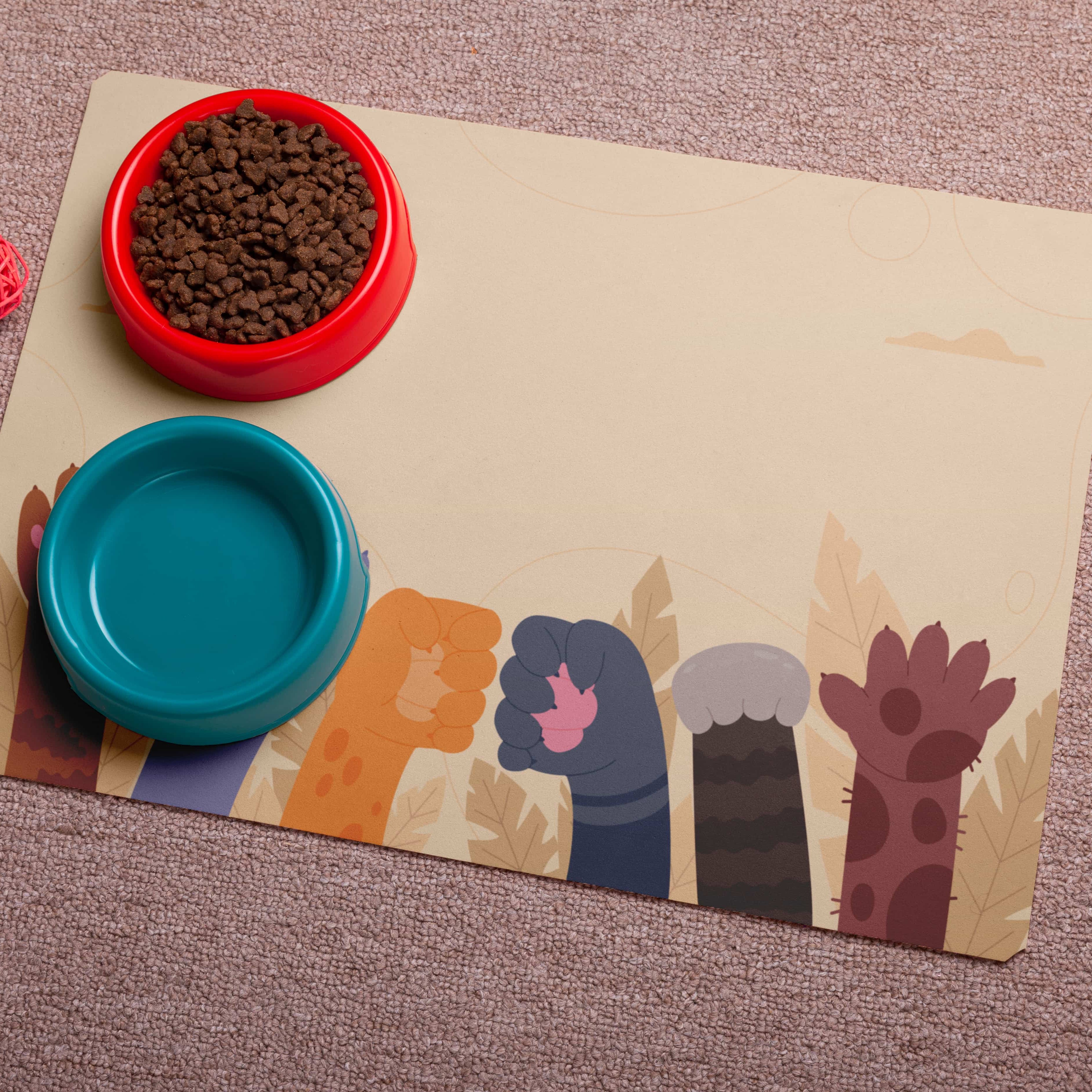 Colorful Paws Pet Food Mat
