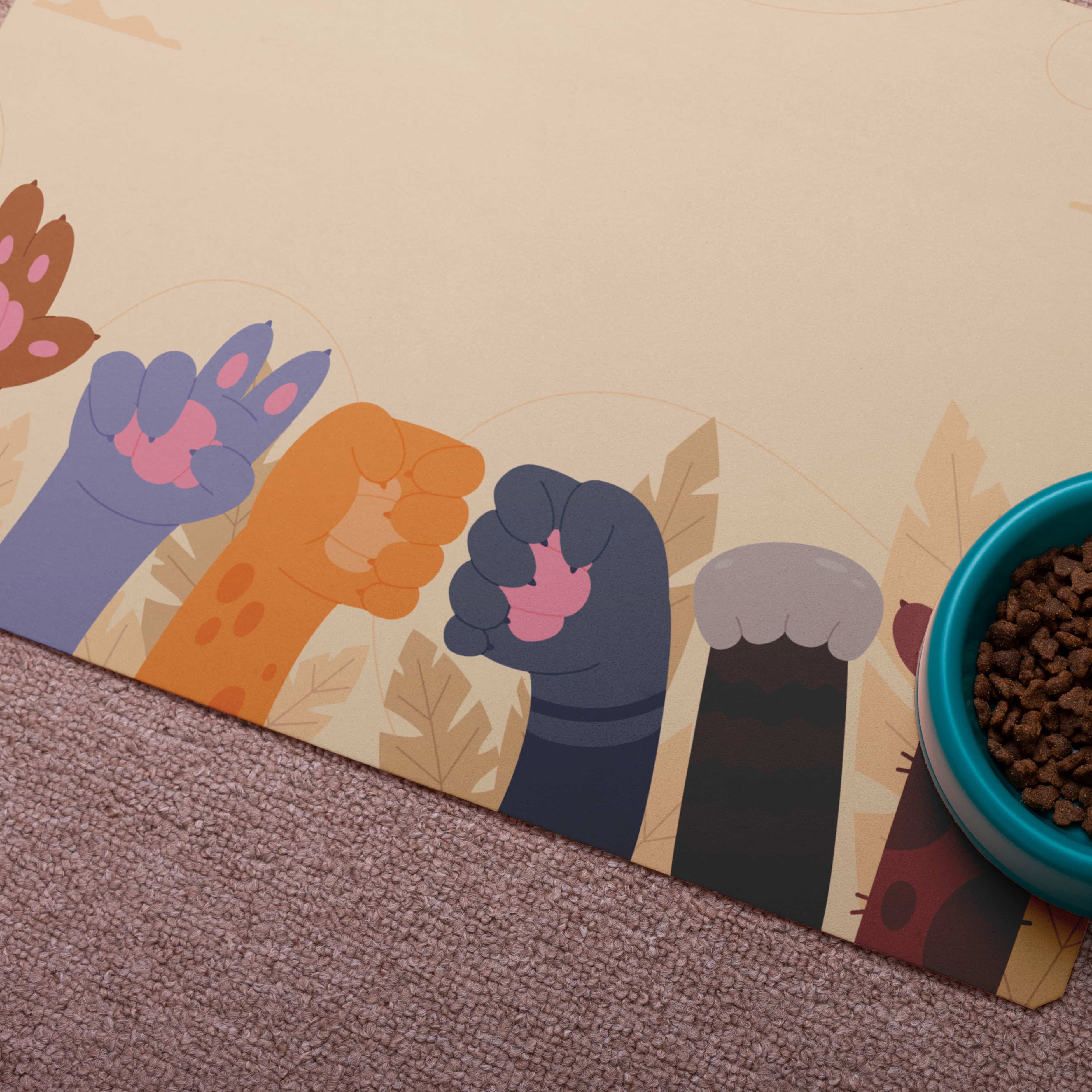 Colorful Paws Pet Food Mat