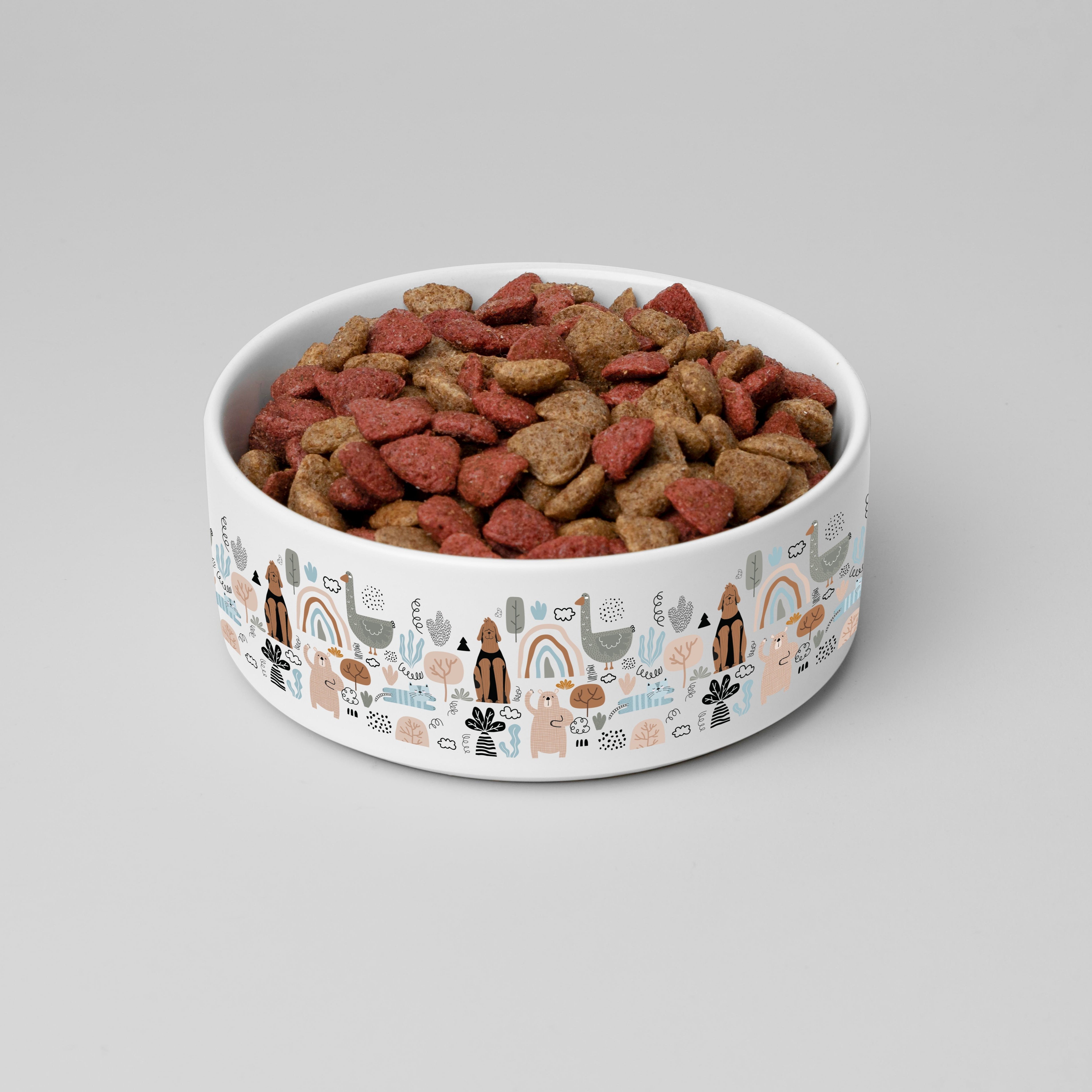 Colorful Animal Print Ceramic Pet Bowl