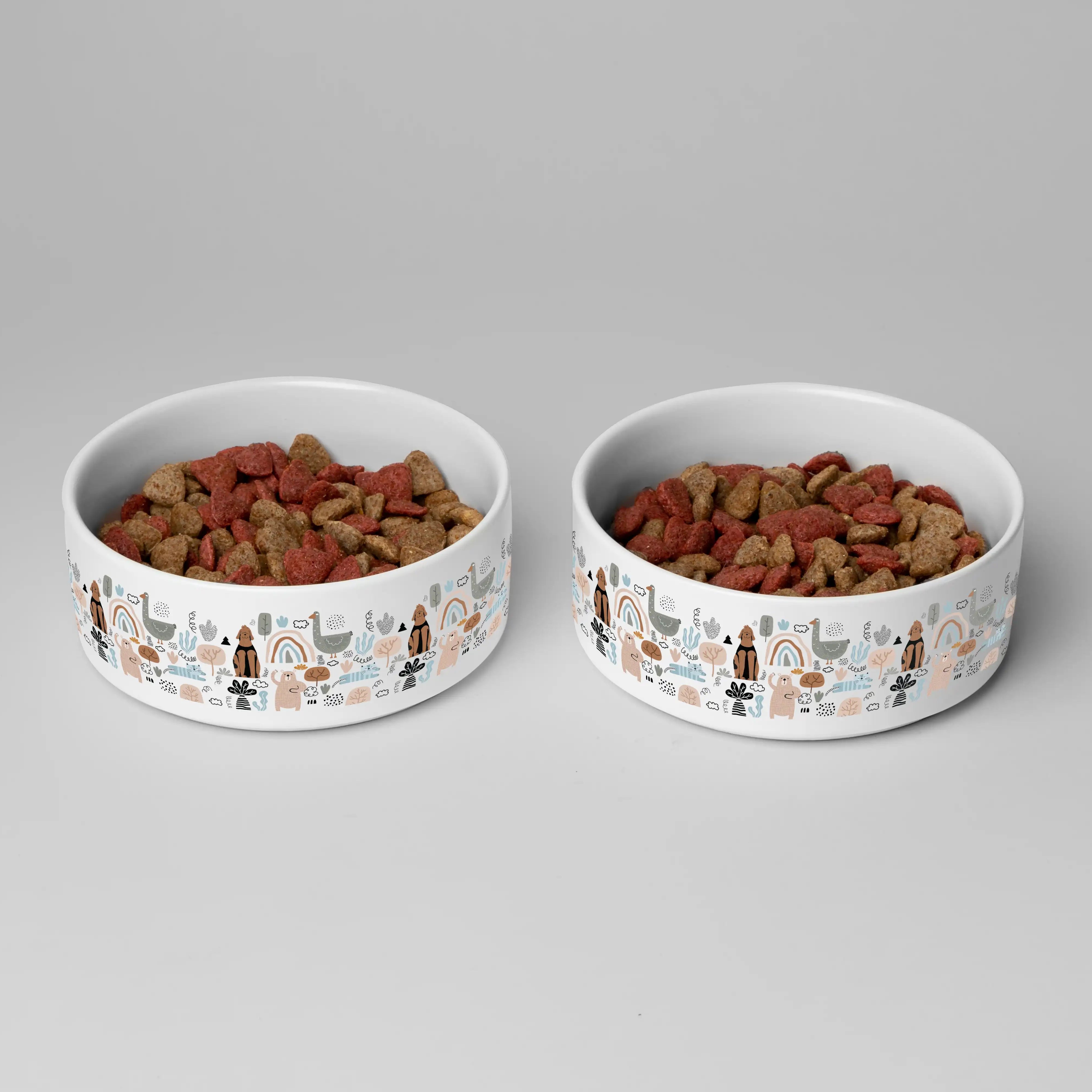 Colorful Animal Print Ceramic Pet Bowl